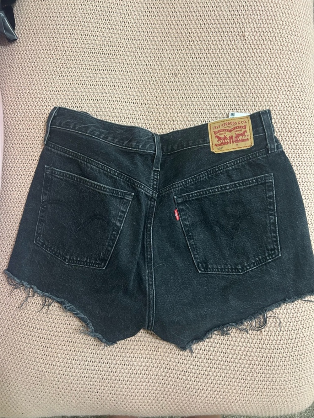 Levi's Black High-Rise Denim Cutoff Shorts
